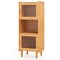 Natural Wicker Acrylic 3-Cube Cabinet Display Storage with Clear Doors